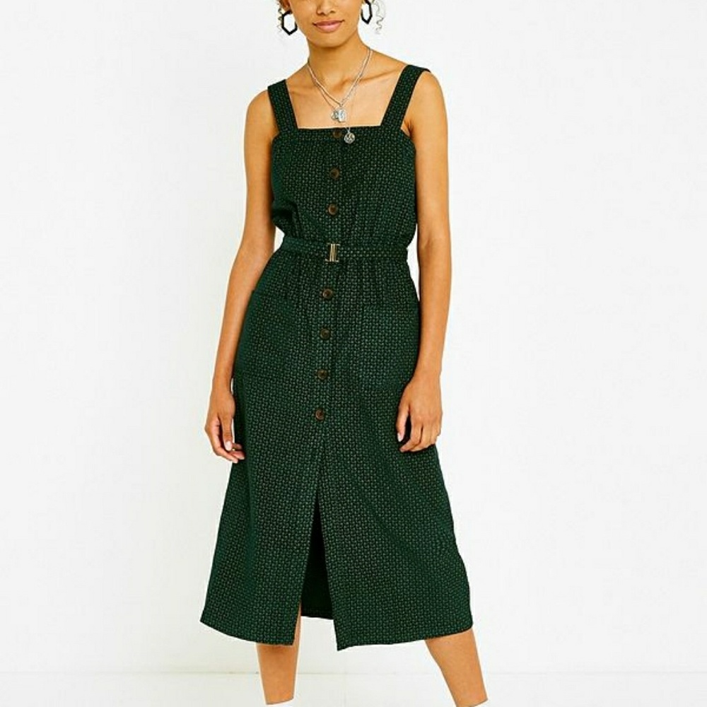 Urban Outfitters corduroy midi Dress Dark Green M